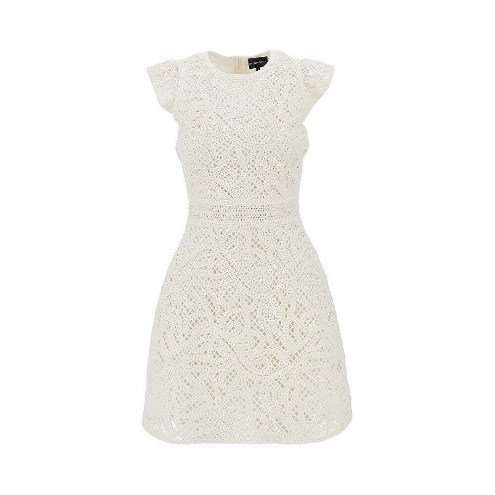 Emporio Armani Cornely Embroidered Fabric Mini Dress